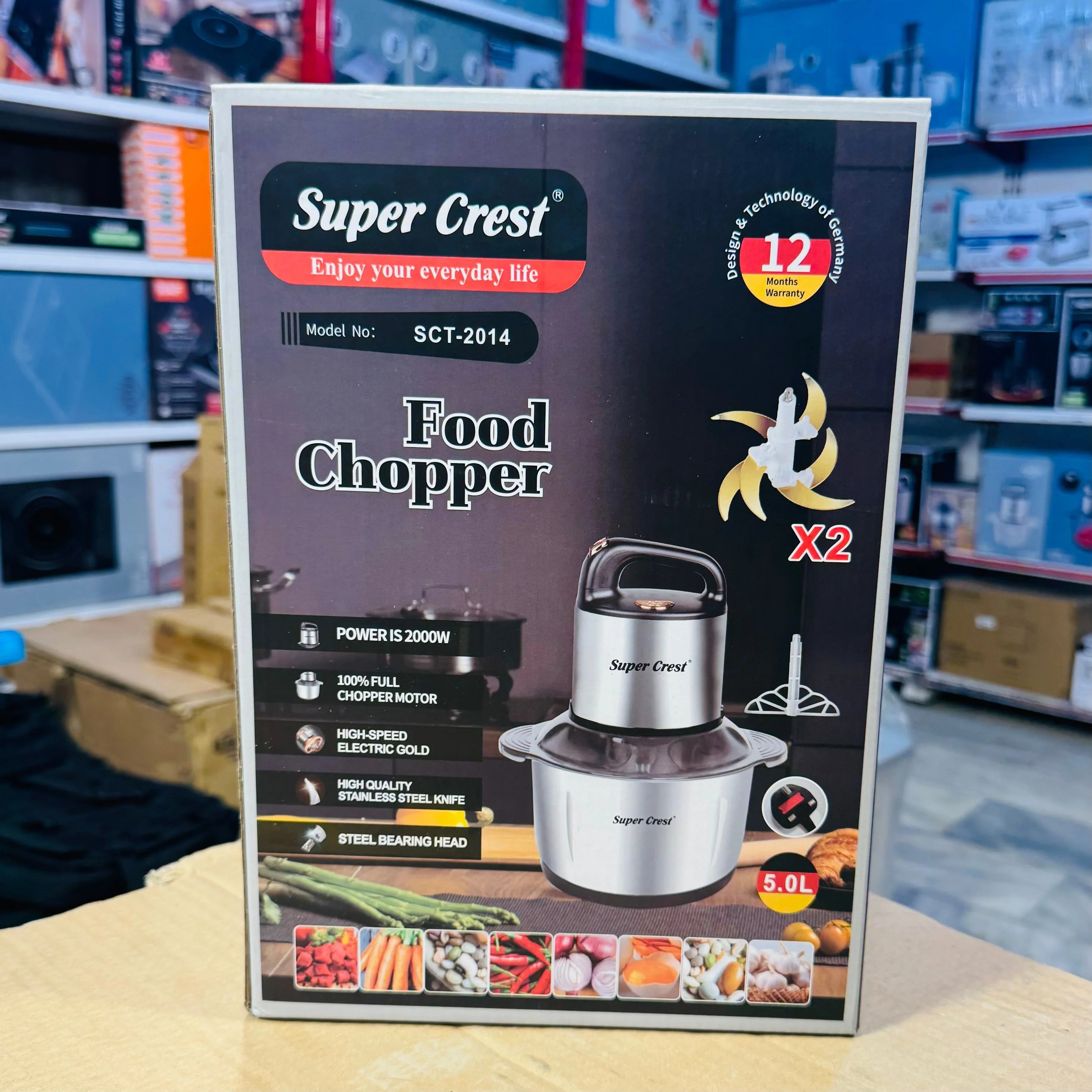 Super Crest 5L Food Chopper with Extra Blade SCT-2014