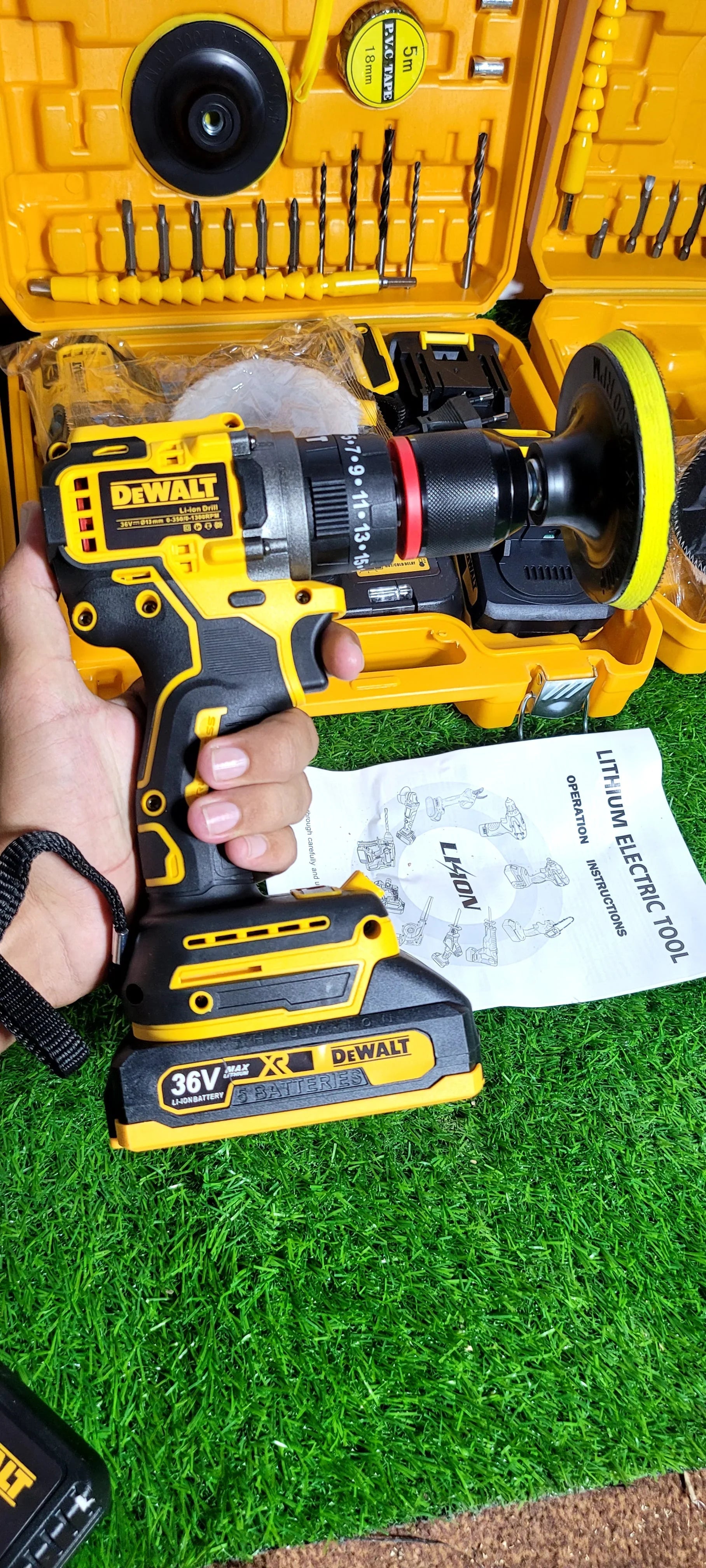 DeWALT 36V 13mm Rechargeable Cordless Drill Set