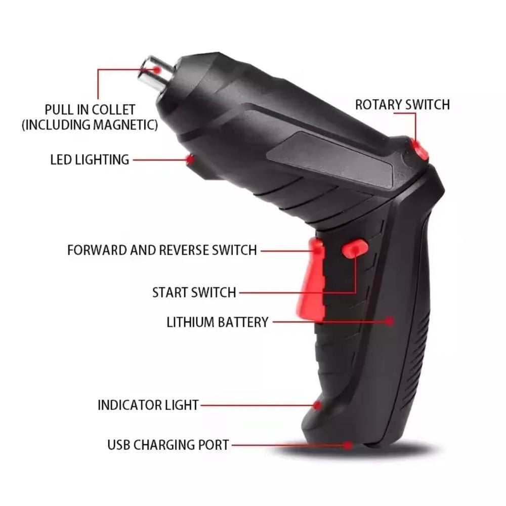 47 Pieces Rechargeable Electric Screwdriver Kit