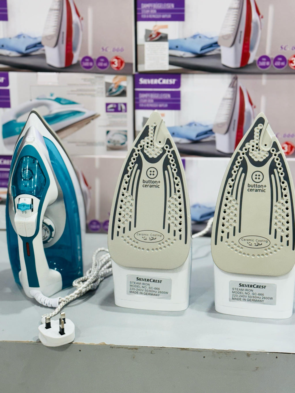 German Lot Imported Silver Crest Steam Iron SC-266