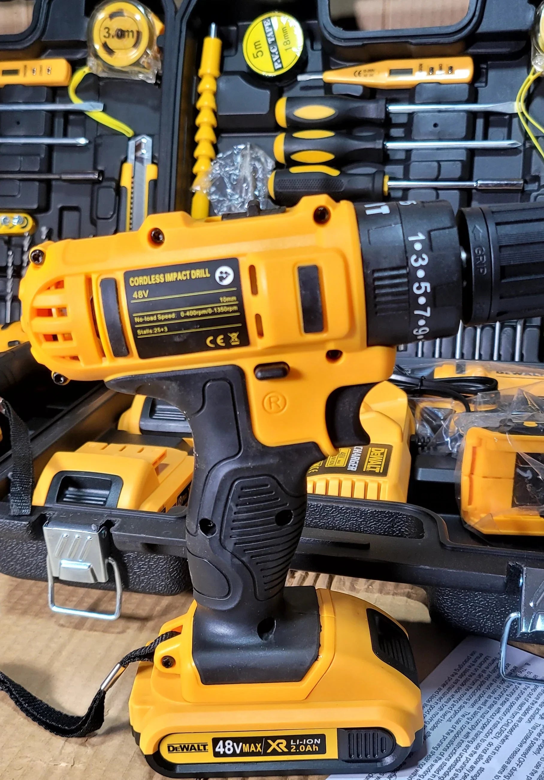 Germeny Lot Imported DeWALT Brand 48V cordless Drill With complete Tools